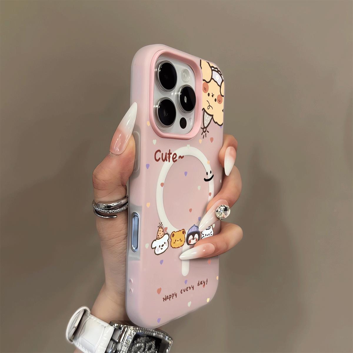 

Party Animal Frosted Jelly Magnetic Case for Apple 17 Pro, Compatible with Models 17, 16, 15, 14, 13, 12. 17 розовый