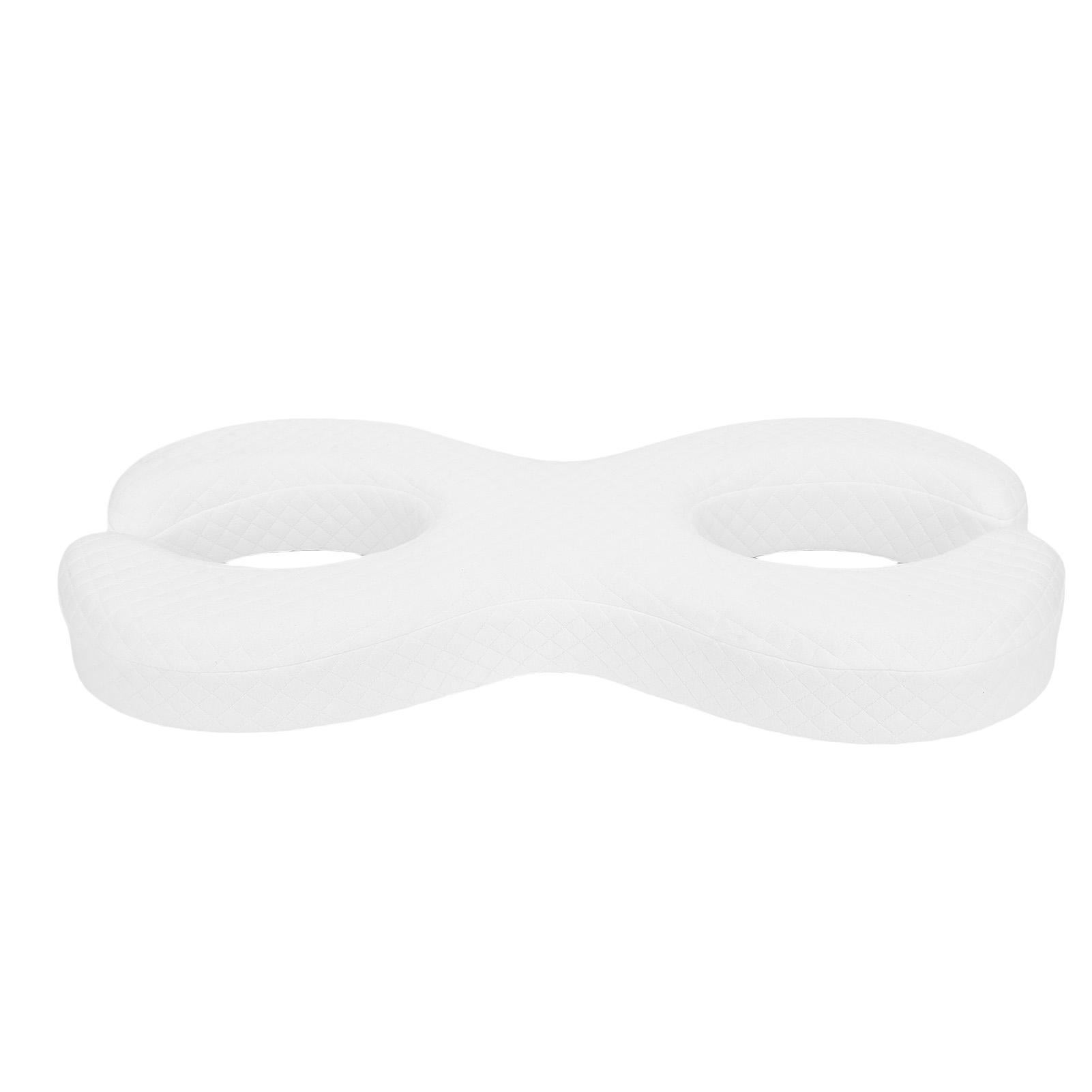 Face Pillow for Side Sleepers 2 Holes Soft Washable Ear Piercing Pillow for Sleeping White