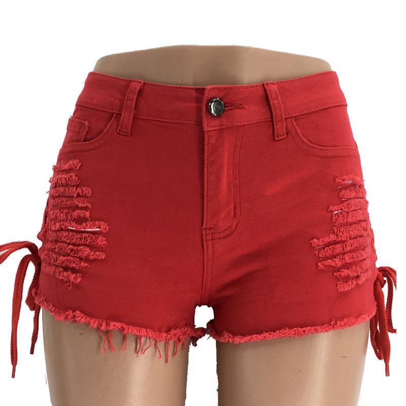 Ripped Tassel High-Rise Split Shorts