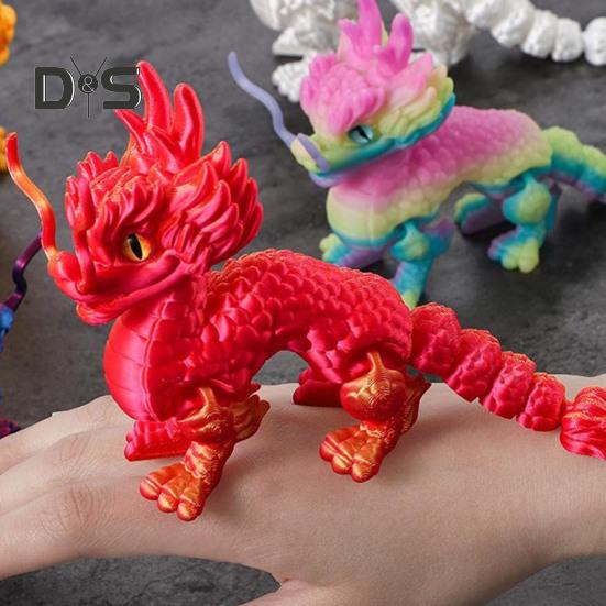 3D-gedruckte Drachenfigur, Fotografie-Requisite, realistisch aussehende, leuchtende Farbe, Mini-Drachenstatue, Zappelspielzeug für Erwachsene und Kinder