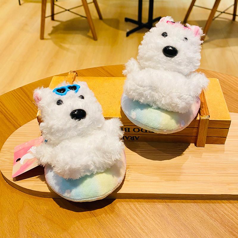 Adorable Plush Westie Dog Keychain Creative Cartoon Bag Charm Perfect Gift