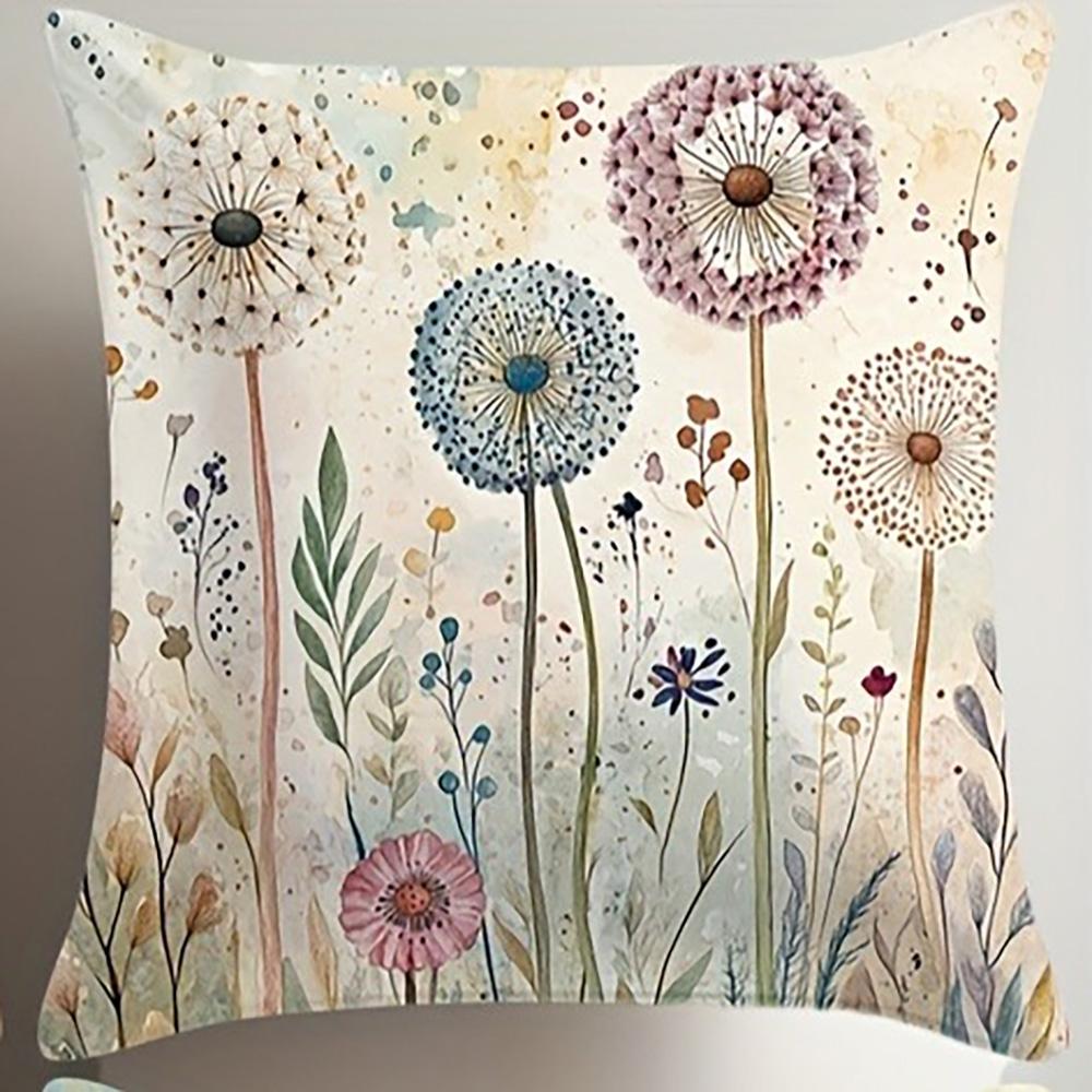 Poszewki na poduszki z nadrukiem kwiatowym dmuchawca: Dodaj odrobinę natury do swojego domu Pokrowiec na poduszkę na sofę dekoracja domu pokoju