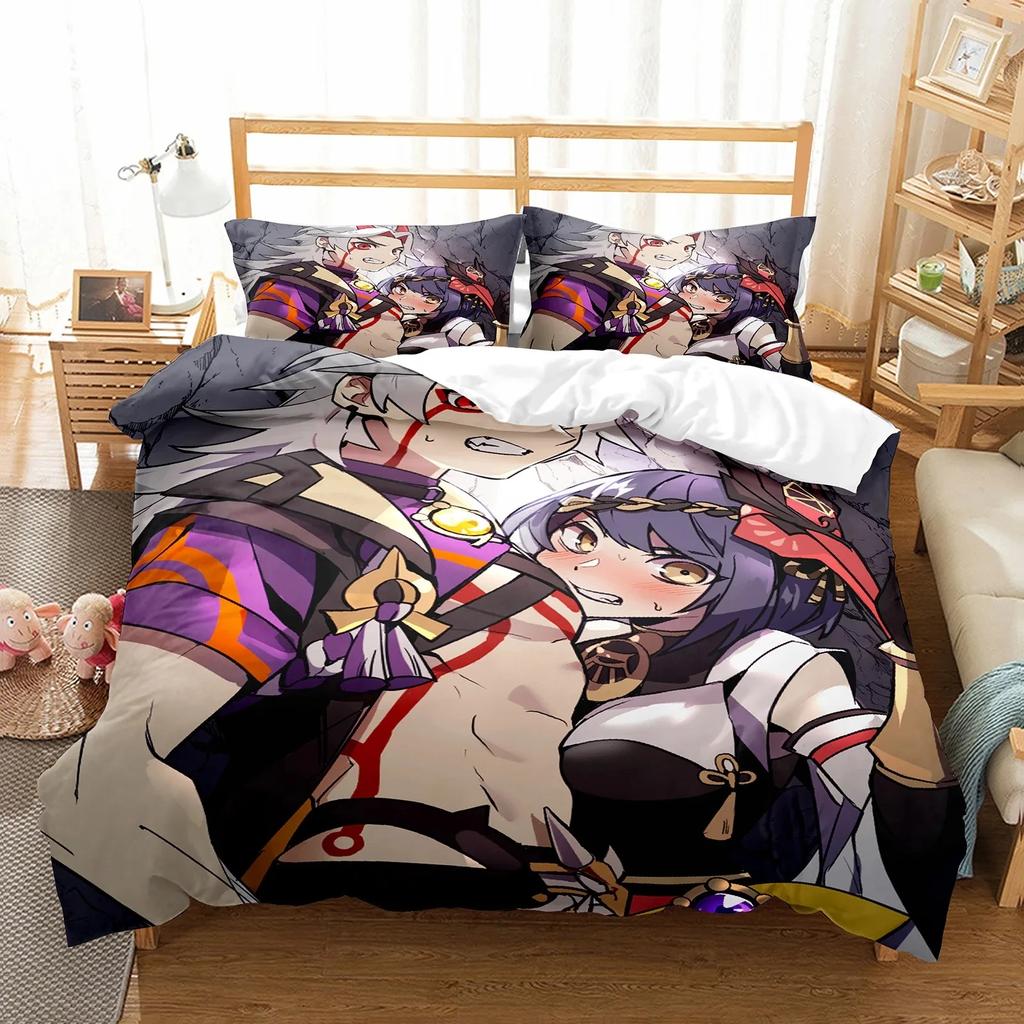 3D Print Genshin Impact Anime Arataki Ltto Bedding Set Boys Girls Twin Queen King Size Duvet Cover Pillowcase Bed Boys Adult