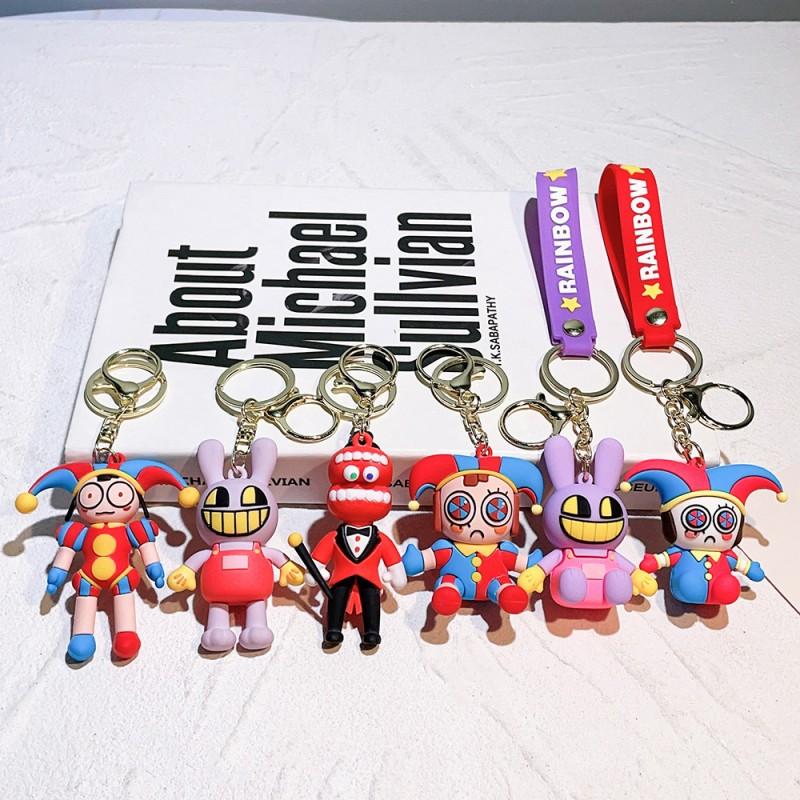 Der Erstaunliche Digitale Zirkus Schlüsselanhänger Niedliche Anime Figur Schlüsselanhänger Rucksack Anhänger Mode Tasche Dekor Kinder Geburtstagsgeschenk