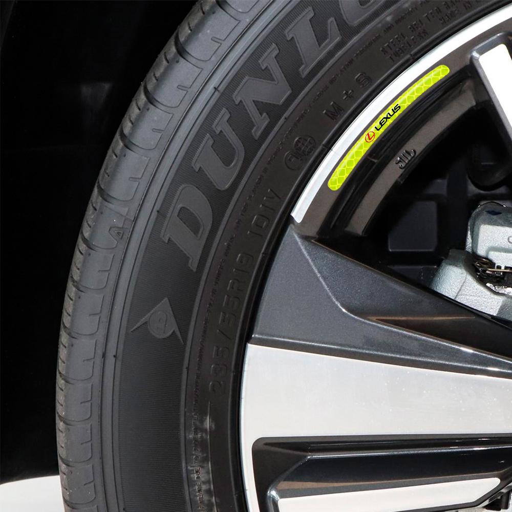 5/10/20pcs Reflective Car Wheel Rim Stickers Tape Strips Auto Decoration For For Lexus CT200h Fsport ES LS IS GS LC RC GC RX UXKP2