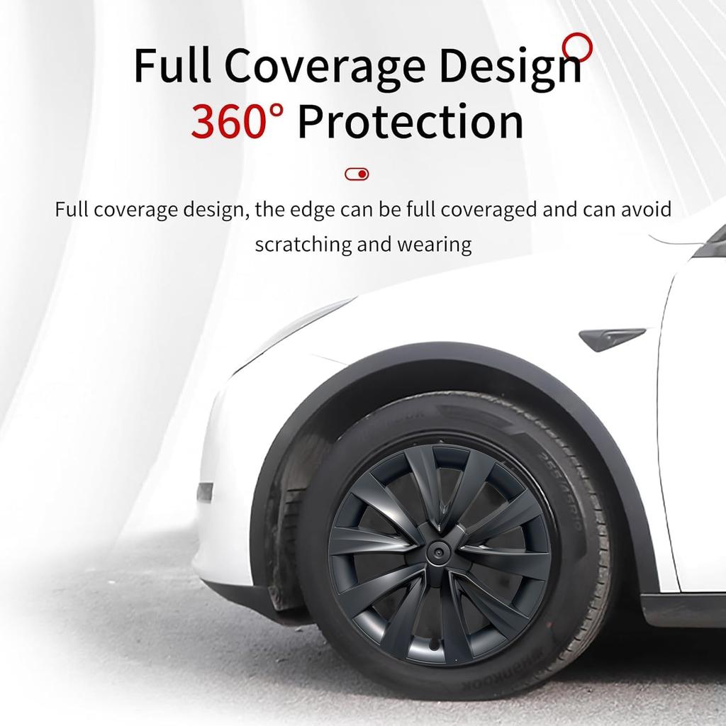 For Tesla Model 3 18 Inch 2018-2025 4PCS Car HubCap Replacement Performance Wheel Cover Cap Automobile Full Rim Cover Kits Part