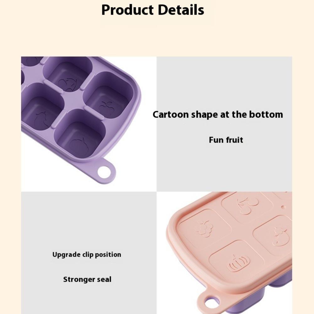 Creative Ice Cube Tray with Lid Food-Grade, Freezer-safe Ice Mold for Homemade Perfect for Infant Feeding Healthy Snack