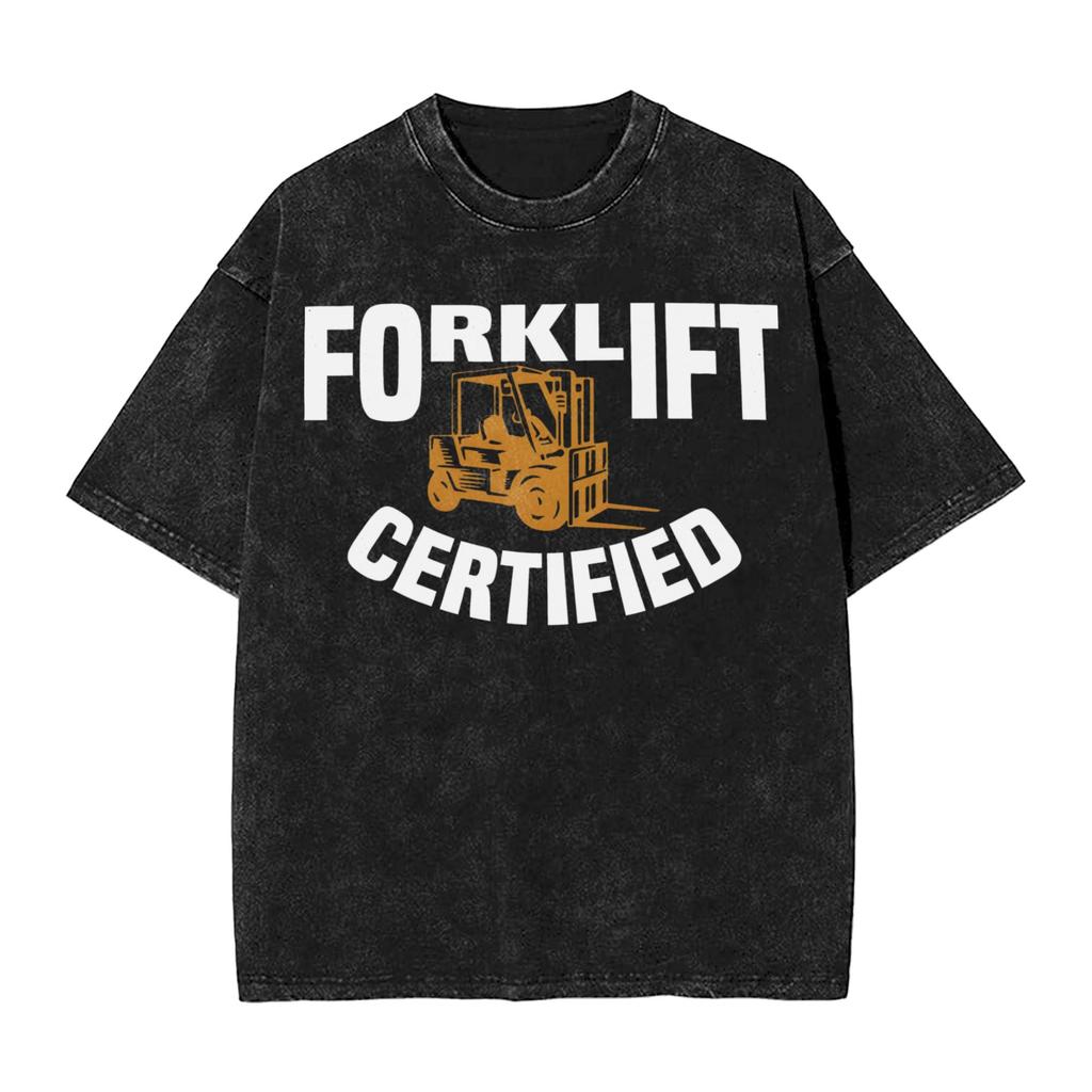 Forklift Certified Tshirt Summer  Streetwear Tshirts Cotton Harajuku Tshirt For Man Short Sleeve Custom Diy Tops