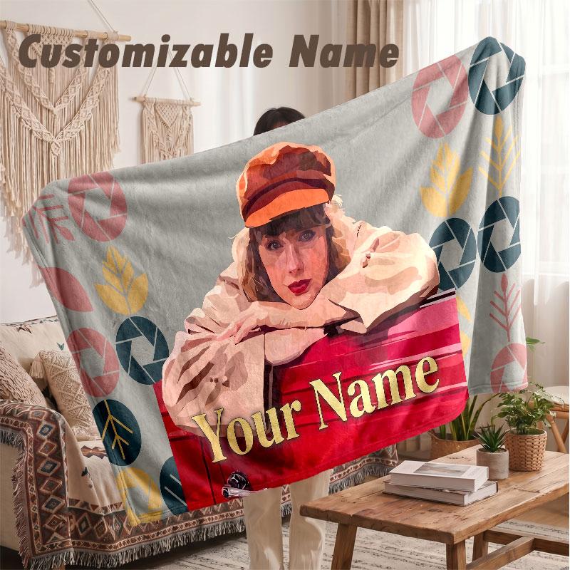 Custom Name Flannel Blanket,Taylor Swift Lightweight Warm Bed Blanket For Couch & Holiday Gift