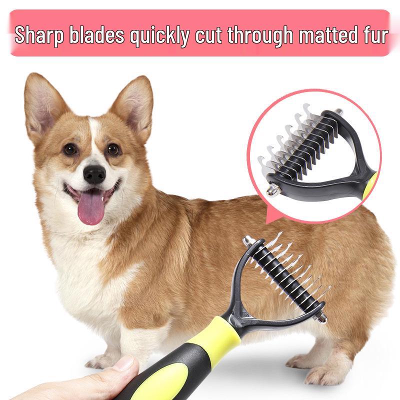 Double-Sided Detangling Comb for Dogs - Quickly Removes Loose Hair, Cleans, and Desheds.