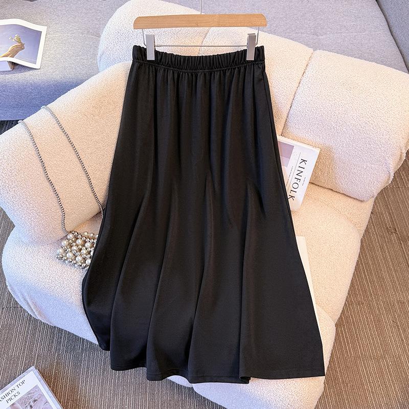 Ein neues lässiges V-Ausschnitt Hoodie und Stretch-Bund Rock Set für Übergrößen Damenbekleidung im Frühling und Herbst