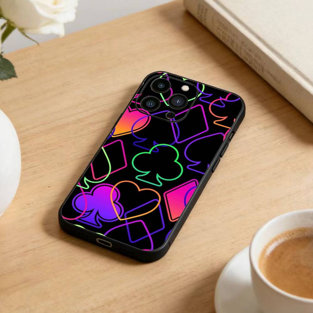 Y2K Cute Strawberry Stars Phone Case For iPhone17,16,15,14,13,12 Plus,Max Soft Silicone Black Cover
