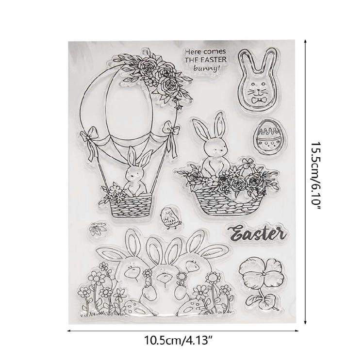 Metal Cutting Dies Easter Rabbit Clear Stamps for DIY Craft Card Making Embossin