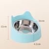 New 15° Inclined Stainless Cat Bowls Non-slip Base Neck Protection Food Feeding Bowls Cute Ear Pet Bowl Pet Supply