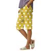 Women's Summer Gradient Floral Polka Dot Print Knee-Length Lightweight Elastic Waist Casual Pocket Shorts