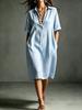European and American summer new women's sleeveless vest skirt V-neck fungus edge loose dress