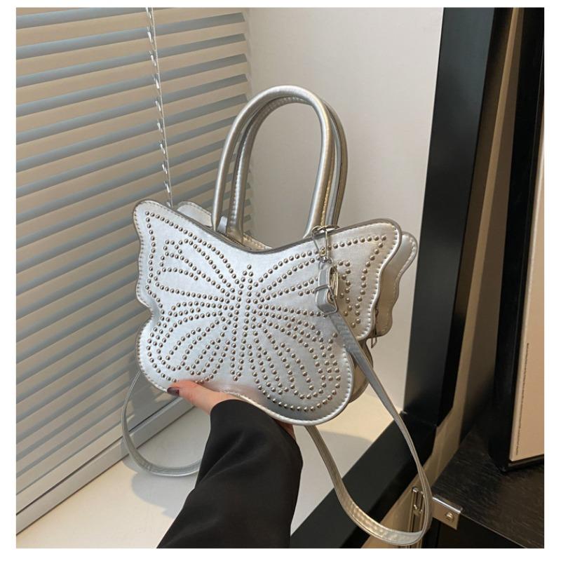 Bow Tote Square Bag Dámská Rivet Fashion taška přes rameno Crossbody kabelka