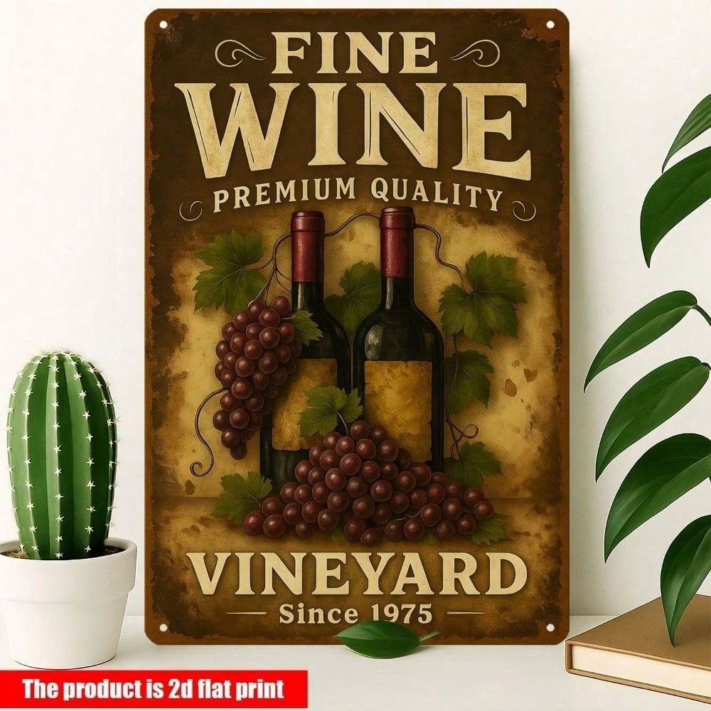 

Vintage Metal Poster Wine Wall Decor Bar