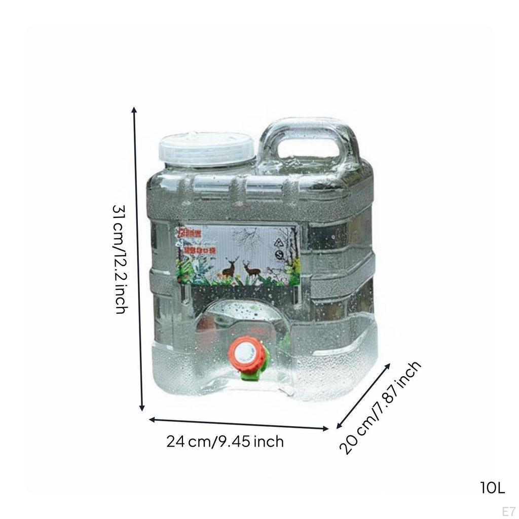 Water Jug with Spigot Food Grade Car Storage Bucket for Campers, Hikers, Home Use 5L Null