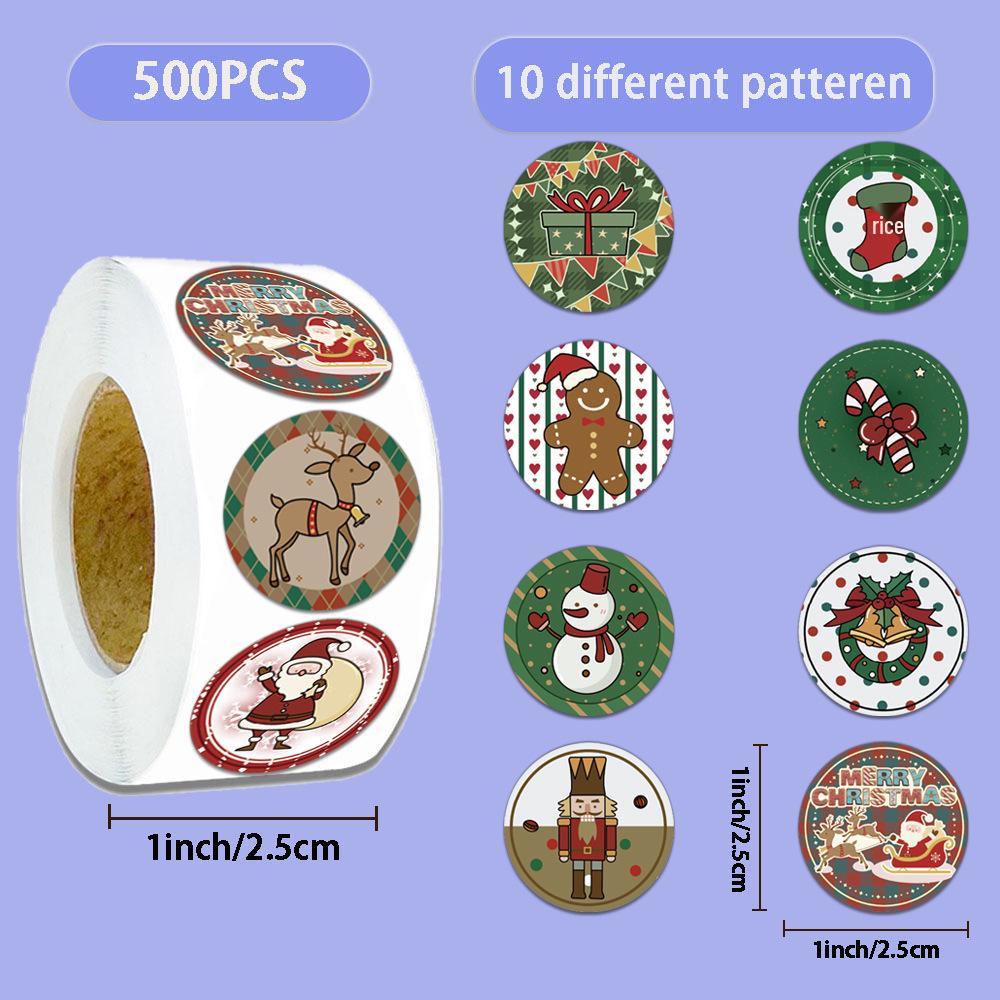 500 Blatt/Rolle Kreatives Weihnachtswashi-Tape für Notizbücher, Dekorationen, Briefumschläge und Cartoon-Persönlichkeits-Sticker.