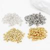 18K Gold Plated Copper Cords Ending Crimp Tubes Beads for DIY Beading Finishing Supplies