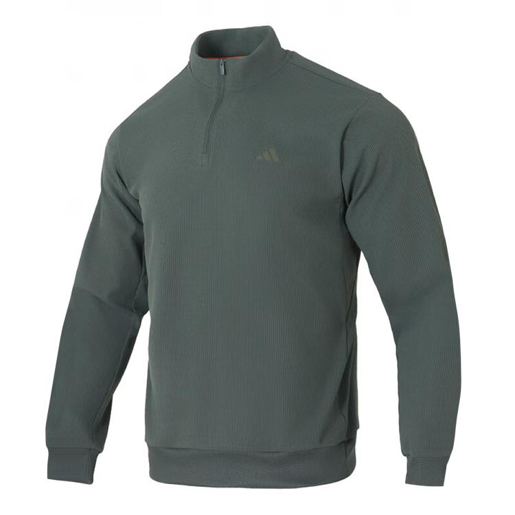 Adidas Sweatshirts Men s Olive Green Stand Collar Moderate KR2554 L