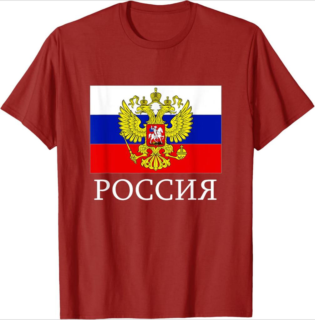 Russia Flag Emblem Russian Federation Eastern Europe Nation Design100 Cotton Oneck Short Sleeve Printed Mens Tshirt