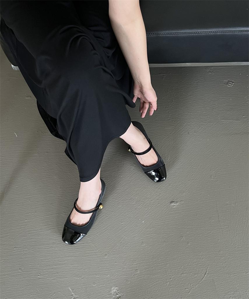 French evening breeze light mouth single shoes women's middle heel 2025 spring Korean version retro gentle temperament fairy thick heel Mary Jane