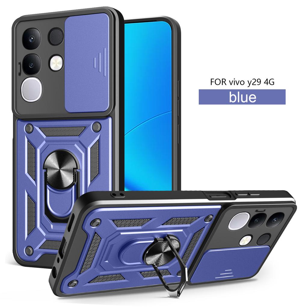 For Vivo Y29 4G Case Vivo T4x Phone Case vivo IQOO z10x Magnetic Ring Holder Armor Phone Case Slide Camera Protect Back Cover