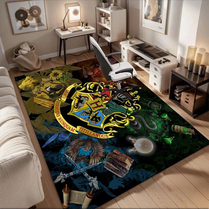 

Harry Potter Hogwarts House Crests Wall Art Print PosterOffice Mat Home Decor Gift For Halloween & Christmas LC89 60cm by 90cm