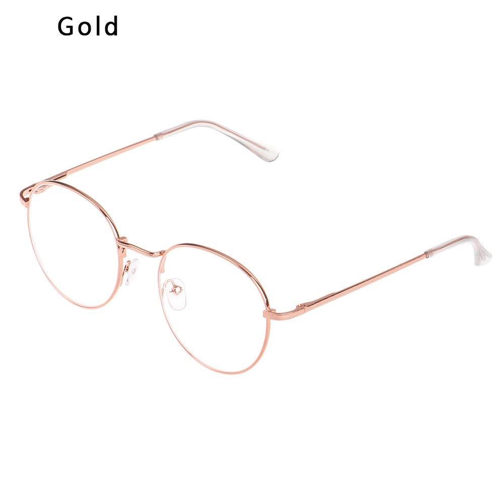 

Unisex Metal Ultralight Round Frame Glasses Classic Optical Eyewear Myopia Glasses Vision Care Eyeglasses Strength 0.0~-4.0 Strength 0