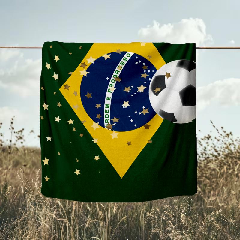 1PC Brazil Artwork Printed Soft Flannel Blanket Throw for Adult Bedroom Living Room Sofa Camping Travel Fan Gifts Christmas Gifts