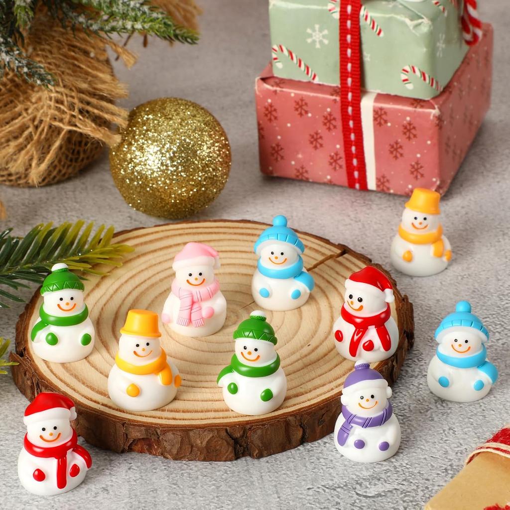 5/10Pcs Mini Resin Snowman Figurines Christmas Xmas Ornaments For Diy Fairy Garden Home Tree Decor Holiday Gift