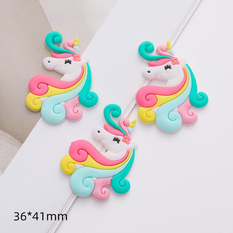 Cartoon Rainbow Unicorn PVC Hair Clip & Magnet DIY Accessory