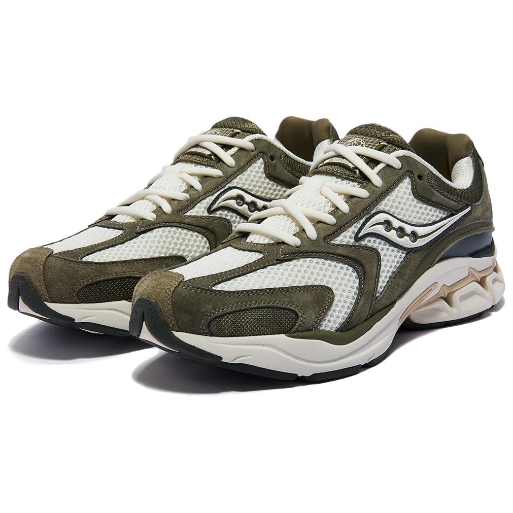 Saucony Grid Fusion LC Unisex Beige Green Retro Running Shoes S79093-3