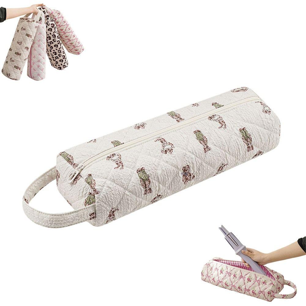 Soft Quilting Cotton Hair Dryer Storage Bag Large Capacity Dustproof Carrying Case with Handle Curler Storage Bags