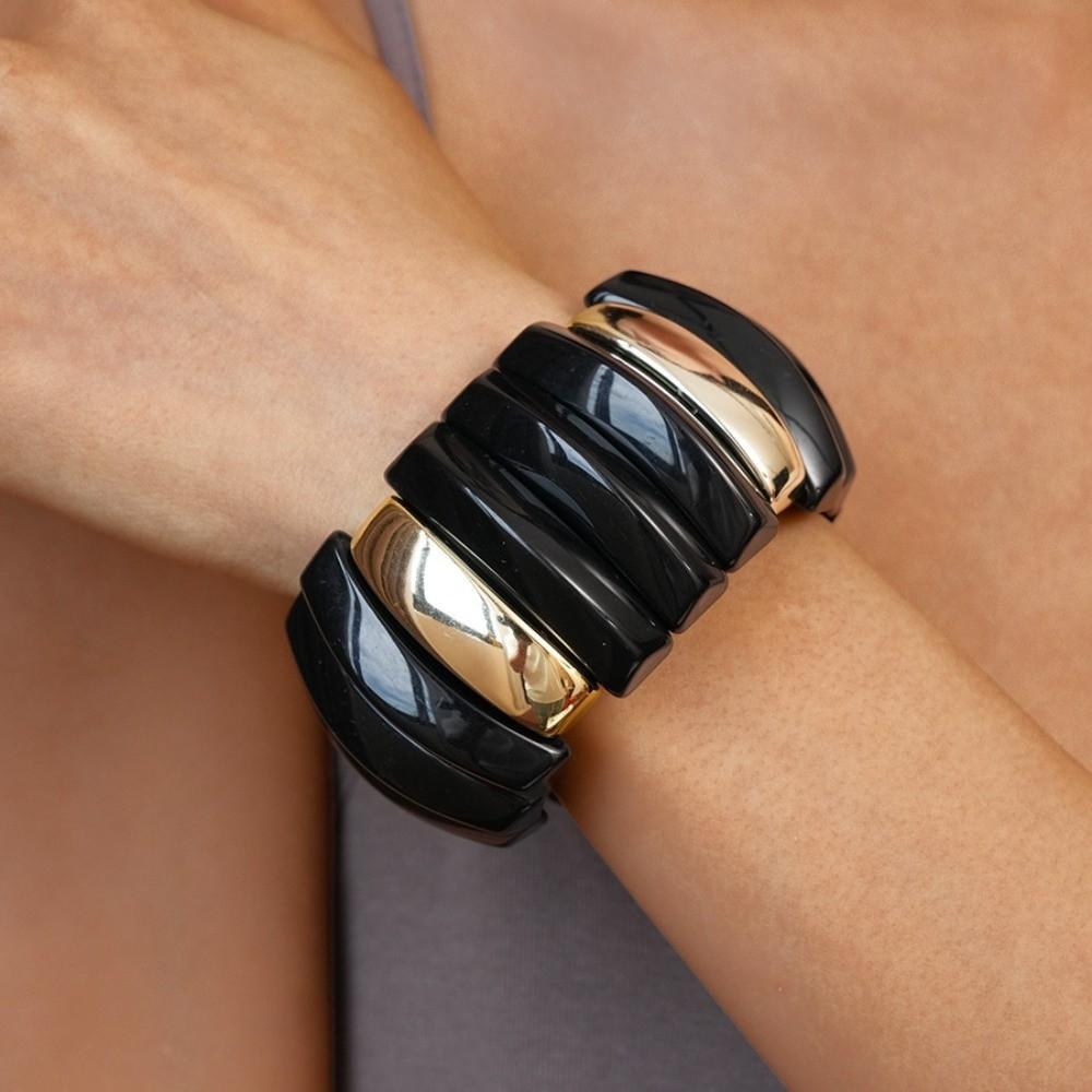Geometric Exaggerated Bracelet Wide Retro Hand Ring Simple Wide Chunky Bangles  Summer