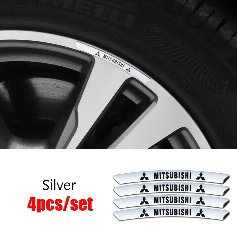 Car Wheel Side Rims Emblem Stickers for Mitsubishi Lancer ASX L200 Colt Pajero Outlander Mirage Eclipse Exterior Decoration QC3