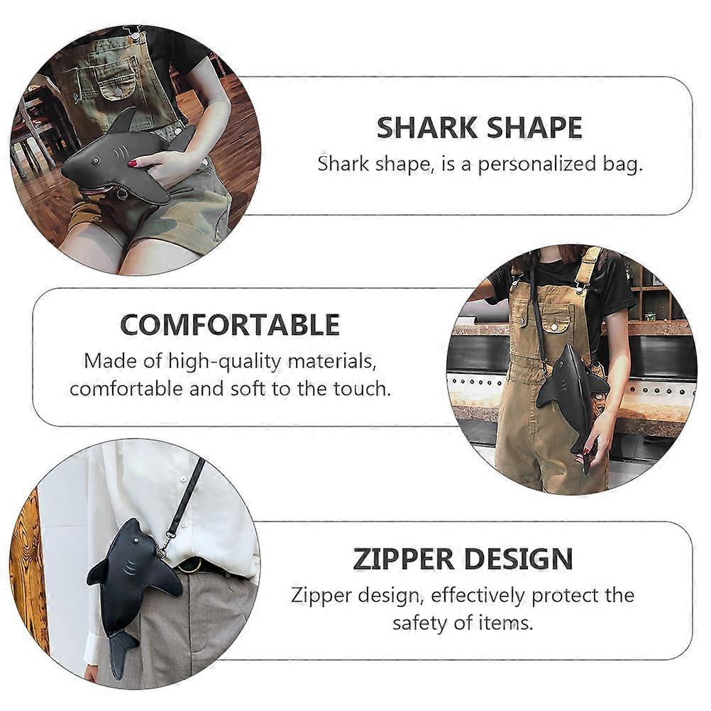 1pc Fashion Lady Shark Cross Body Bag PU Animals Bag Girls Shoulder Bag Random Style