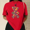 Fashion Cartoon Bear Cotton T-Shirt Short Sleeve Round Neck Women 2d Print Tops