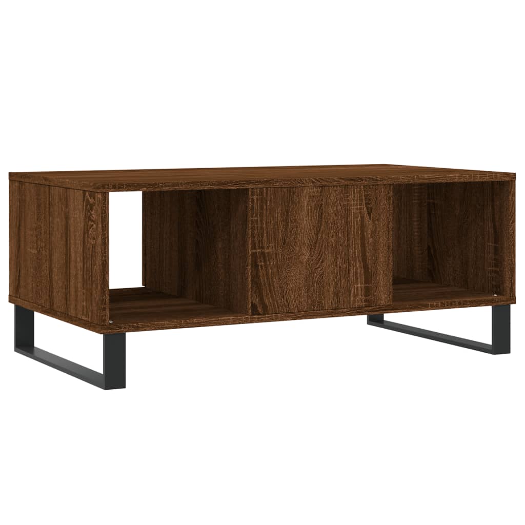 Coffee Table Brown Oak Effect 90 X 50 X 36.5 Cm Engineered Wood