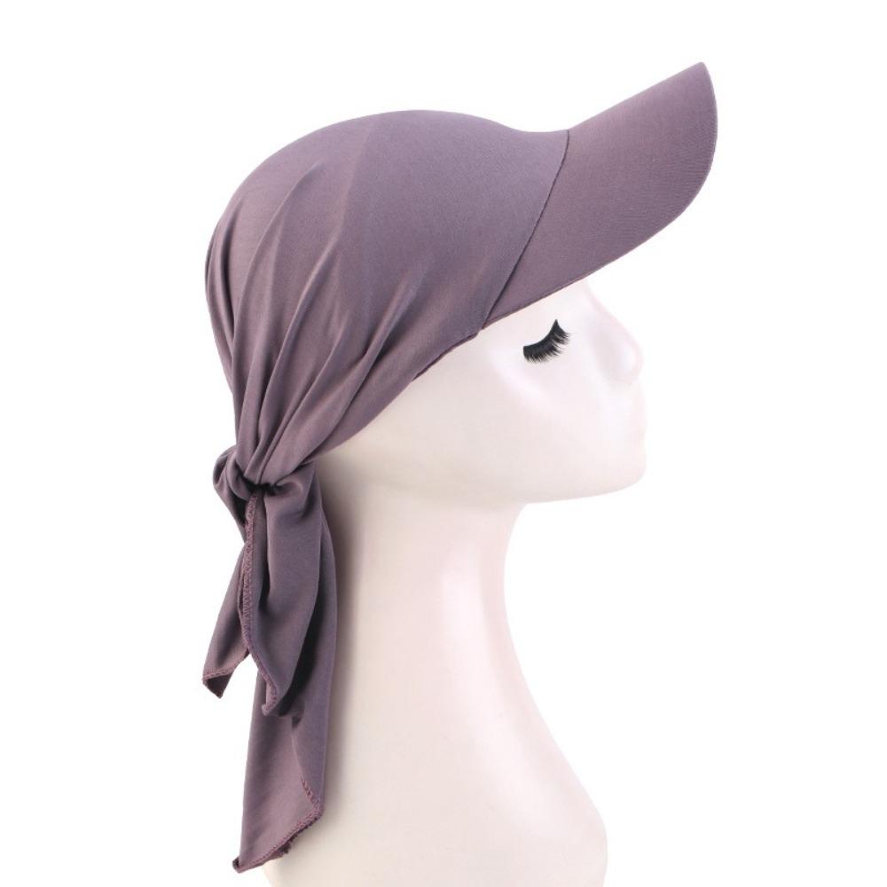 Classic Polyester Spandex Turban Hat Sunscreen Curved Brim Baseball Cap Solid Color Sun Hats Sun Protection