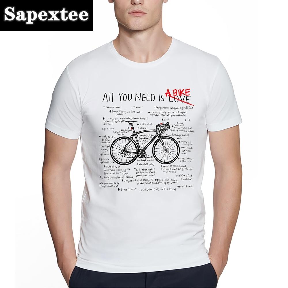 Bicycles MTB Print T Shirt Summer Men T-shirt Downhill Biking Print Casual Heartbeat Stimulation Exercise Male Harajuku Tshirt