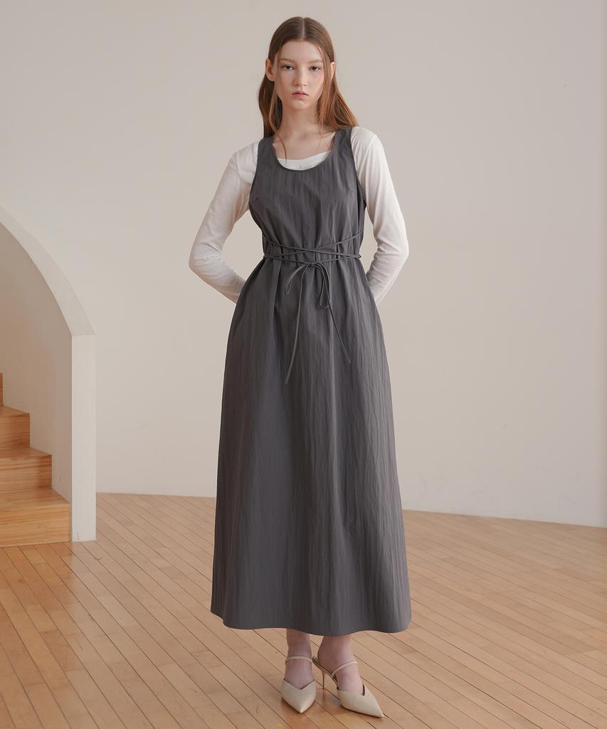 Paul And Alice String Sleeveless Dress / Gray