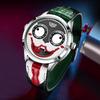 LIGE Creative Joker Watch Men Men's Clown Watches Fashion Leather Strap Waterproof Quartz Wristwatches Moon Phase Clock+BOX