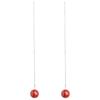 New Cinnabar Pure Silver Ear Thread, Hypoallergenic Earrings, Simple Women's Ear Studs, Ear Piercing Care, Birthstone Gift