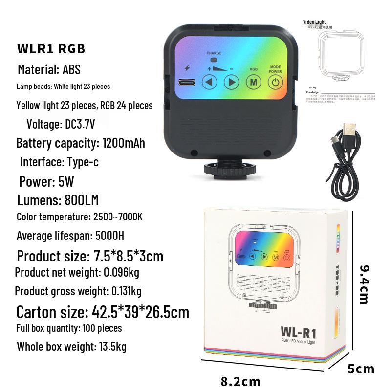 Portable RGB Pocket Light: Handheld Soft Lighting for Mobile Photography & Selfies