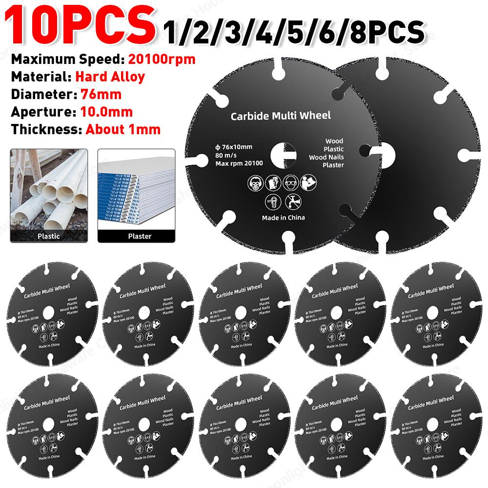 1-10PCS Glass Cutting Disc 76mm Metal Stainless Steel Saw Blade Diamond Jade Wine Bottle Ceramic Polish Angle Grinder Machine