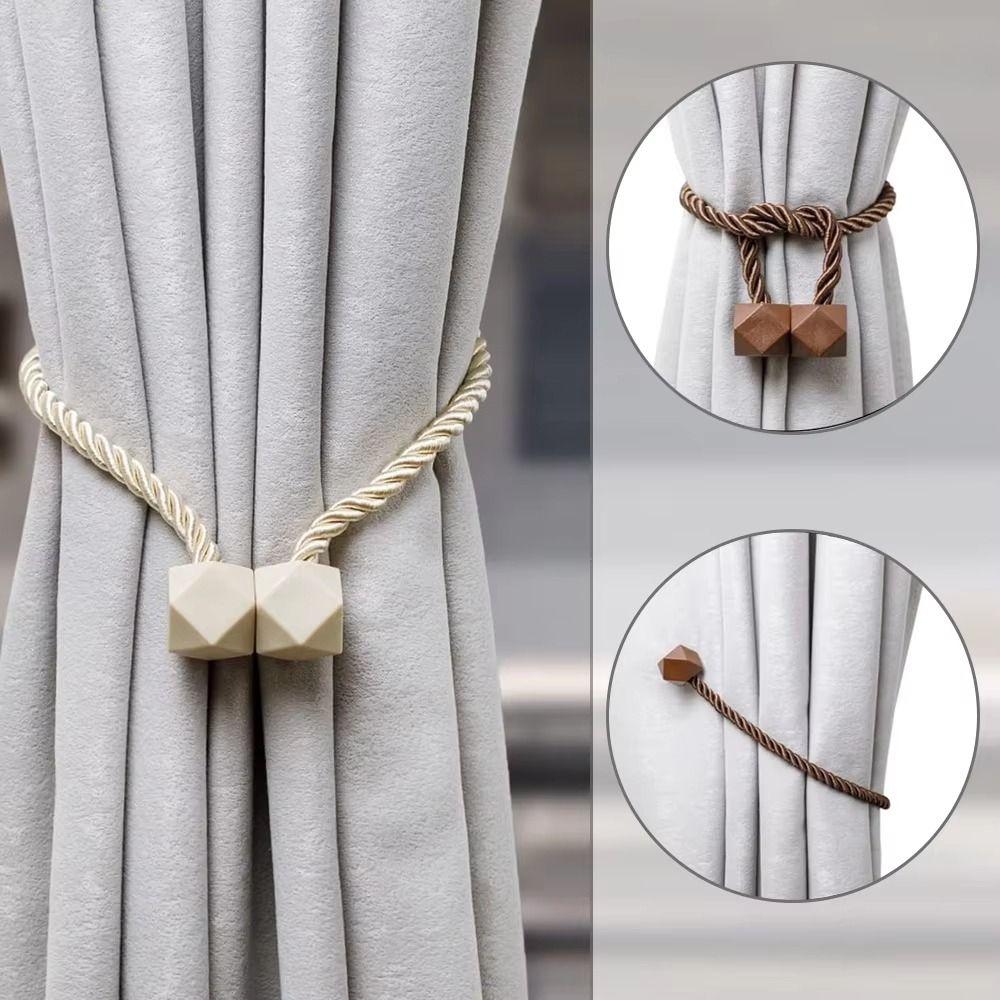 2Pcs Rhombus Window Curtain Buckles Adjustable Curtain Holders Home Decoration