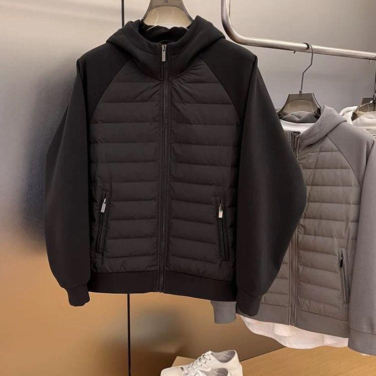 Men's Autumn/Winter Cotton Jacket - Casual Patchwork Cardigan Hoodie, Loose Fit for Couples.